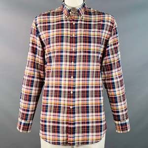 SID MASHBURN Multi Color Plaid Cotton One Pocket Long Sleeve Shirt